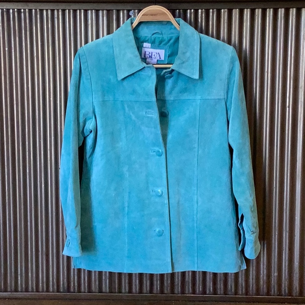 Blue suede jacket